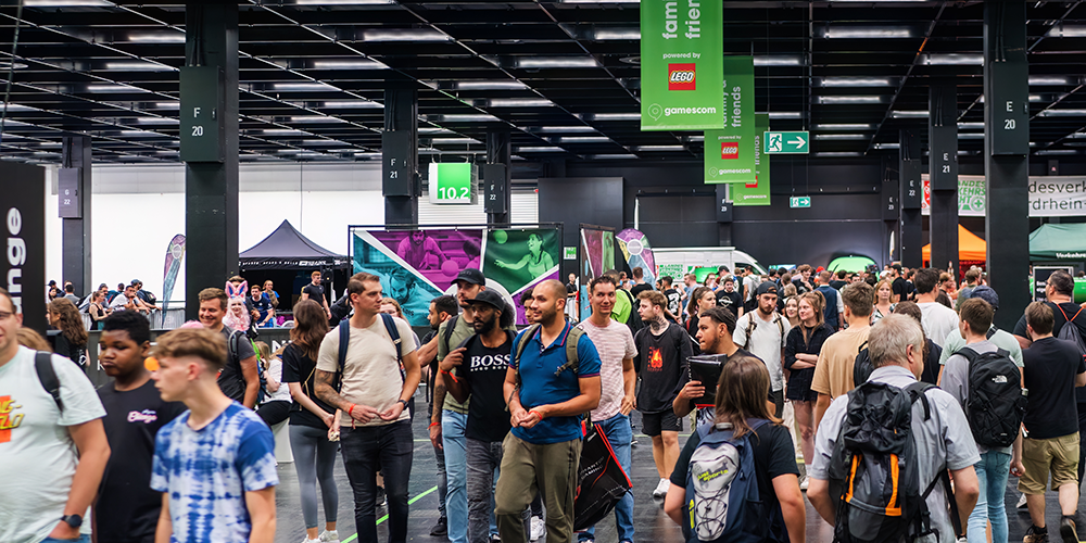 image of people walking around at a trade show or convention